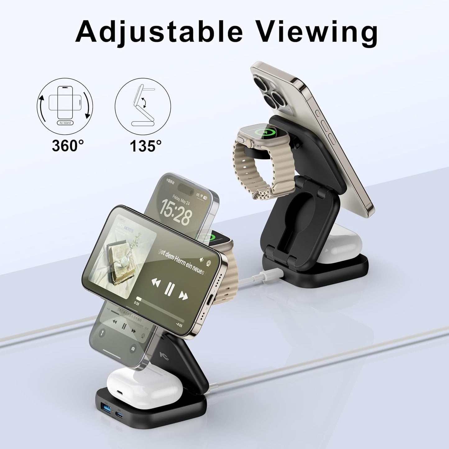 Trelsano™ Foldable 3-in-1 Wireless Charger